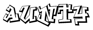The clipart image features a stylized text in a graffiti font that reads Aunty.