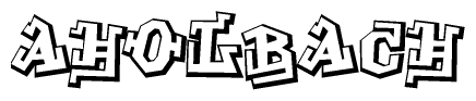 The clipart image features a stylized text in a graffiti font that reads Aholbach.