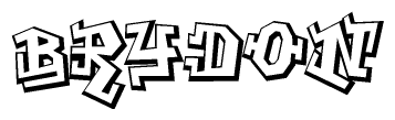 The clipart image features a stylized text in a graffiti font that reads Brydon.