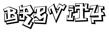 The clipart image features a stylized text in a graffiti font that reads Brevity.