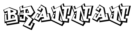 The clipart image depicts the word Brannan in a style reminiscent of graffiti. The letters are drawn in a bold, block-like script with sharp angles and a three-dimensional appearance.