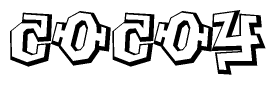 The clipart image features a stylized text in a graffiti font that reads Cocoy.