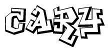The clipart image features a stylized text in a graffiti font that reads Cary.