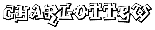 The clipart image features a stylized text in a graffiti font that reads Charlottew.