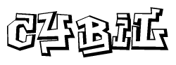 The clipart image features a stylized text in a graffiti font that reads Cybil.