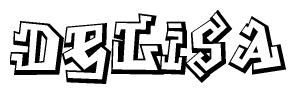 The clipart image features a stylized text in a graffiti font that reads Delisa.