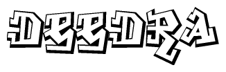 The clipart image features a stylized text in a graffiti font that reads Deedra.