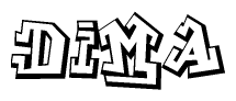 The clipart image features a stylized text in a graffiti font that reads Dima.