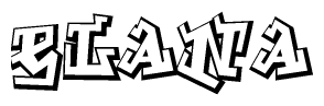 The clipart image features a stylized text in a graffiti font that reads Elana.