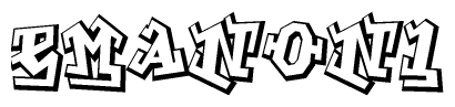 The clipart image features a stylized text in a graffiti font that reads Emanon1.