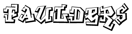 The clipart image depicts the word Faulders in a style reminiscent of graffiti. The letters are drawn in a bold, block-like script with sharp angles and a three-dimensional appearance.