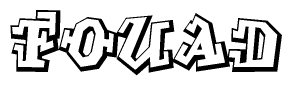 The clipart image features a stylized text in a graffiti font that reads Fouad.