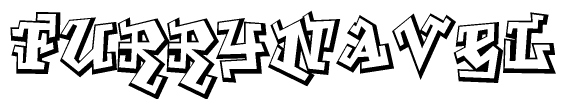 The clipart image features a stylized text in a graffiti font that reads Furrynavel.
