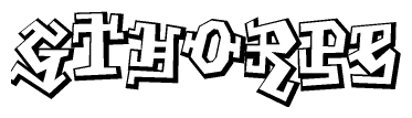 The clipart image depicts the word Gthorpe in a style reminiscent of graffiti. The letters are drawn in a bold, block-like script with sharp angles and a three-dimensional appearance.