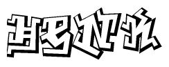 The clipart image features a stylized text in a graffiti font that reads Henk.