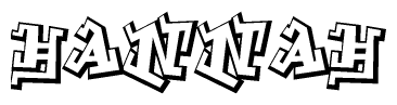 The clipart image depicts the word Hannah in a style reminiscent of graffiti. The letters are drawn in a bold, block-like script with sharp angles and a three-dimensional appearance.