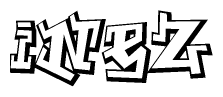The clipart image features a stylized text in a graffiti font that reads Inez.