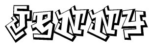 The clipart image features a stylized text in a graffiti font that reads Jenny.