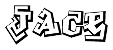 The image is a stylized representation of the letters Jace designed to mimic the look of graffiti text. The letters are bold and have a three-dimensional appearance, with emphasis on angles and shadowing effects.