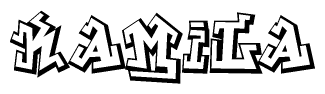 The clipart image features a stylized text in a graffiti font that reads Kamila.