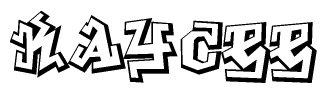 The clipart image features a stylized text in a graffiti font that reads Kaycee.