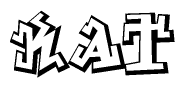 The clipart image features a stylized text in a graffiti font that reads Kat.