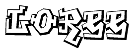 The clipart image features a stylized text in a graffiti font that reads Loree.