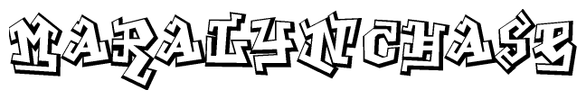 The clipart image features a stylized text in a graffiti font that reads Maralynchase.