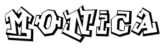 The clipart image features a stylized text in a graffiti font that reads Monica.
