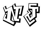The clipart image features a stylized text in a graffiti font that reads Nj.