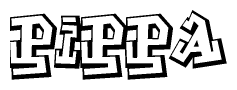 The image is a stylized representation of the letters Pippa designed to mimic the look of graffiti text. The letters are bold and have a three-dimensional appearance, with emphasis on angles and shadowing effects.