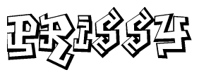 The clipart image features a stylized text in a graffiti font that reads Prissy.