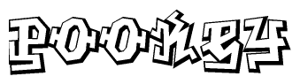 The clipart image features a stylized text in a graffiti font that reads Pookey.