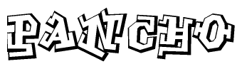 The clipart image features a stylized text in a graffiti font that reads Pancho.