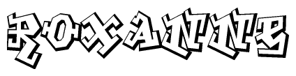 The clipart image features a stylized text in a graffiti font that reads Roxanne.