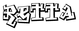 The clipart image features a stylized text in a graffiti font that reads Retta.
