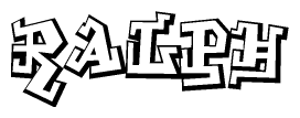 The image is a stylized representation of the letters Ralph designed to mimic the look of graffiti text. The letters are bold and have a three-dimensional appearance, with emphasis on angles and shadowing effects.