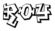 The clipart image depicts the word Roy in a style reminiscent of graffiti. The letters are drawn in a bold, block-like script with sharp angles and a three-dimensional appearance.