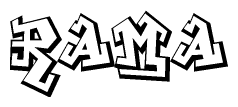 The clipart image features a stylized text in a graffiti font that reads Rama.