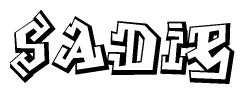 The clipart image features a stylized text in a graffiti font that reads Sadie.