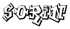 The clipart image features a stylized text in a graffiti font that reads Sorin.