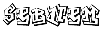 The clipart image features a stylized text in a graffiti font that reads Sebnem.