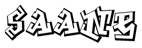 The clipart image features a stylized text in a graffiti font that reads Saane.