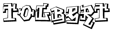 The clipart image features a stylized text in a graffiti font that reads Tolbert.