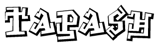 The clipart image features a stylized text in a graffiti font that reads Tapash.