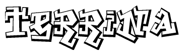 The clipart image features a stylized text in a graffiti font that reads Terrina.