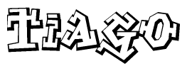 The clipart image features a stylized text in a graffiti font that reads Tiago.