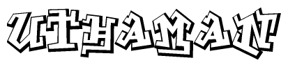 The clipart image features a stylized text in a graffiti font that reads Uthaman.