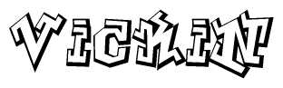 The clipart image features a stylized text in a graffiti font that reads Vickin.