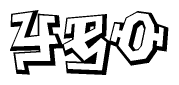 The clipart image features a stylized text in a graffiti font that reads Yeo.
